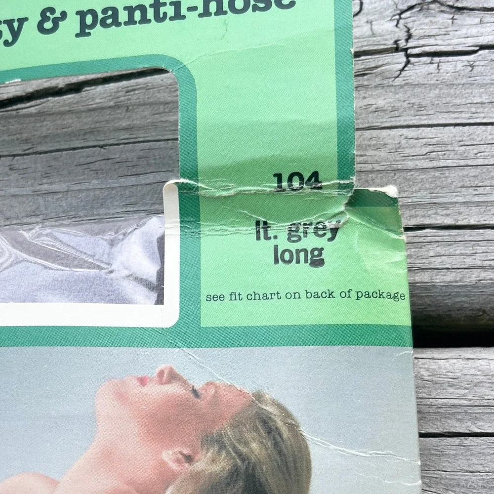 VTG Lerner Tricot Control Panty Hose Light Gray Magic Toe Sandalfoot Long NOS